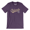Orlando Vintage Script Men/Unisex T-Shirt-Heather Team Purple-Allegiant Goods Co. Vintage Sports Apparel