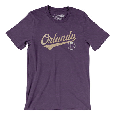 Orlando Vintage Script Men/Unisex T-Shirt-Heather Team Purple-Allegiant Goods Co. Vintage Sports Apparel
