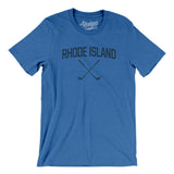 Rhode Island Golf Men/Unisex T-Shirt-Heather True Royal-Allegiant Goods Co. Vintage Sports Apparel