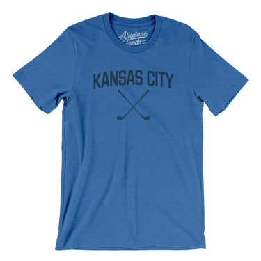 Kansas City Golf Men/Unisex T-Shirt-Heather True Royal-Allegiant Goods Co. Vintage Sports Apparel