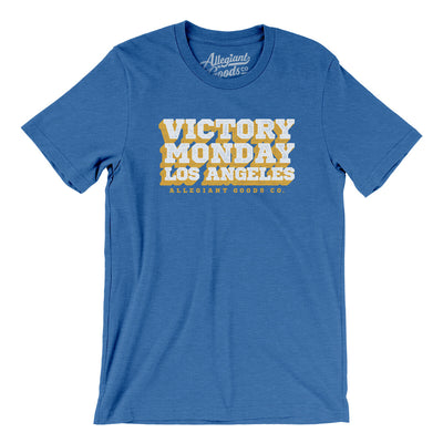 Victory Monday Los Angeles Men/Unisex T-Shirt-Heather True Royal-Allegiant Goods Co. Vintage Sports Apparel