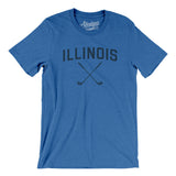 Illinois Golf Men/Unisex T-Shirt-Heather True Royal-Allegiant Goods Co. Vintage Sports Apparel
