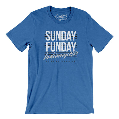 Sunday Funday Indianapolis Men/Unisex T-Shirt-Heather True Royal-Allegiant Goods Co. Vintage Sports Apparel