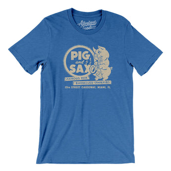 Pig And Sax Miami Men/Unisex T-Shirt-Heather True Royal-Allegiant Goods Co. Vintage Sports Apparel