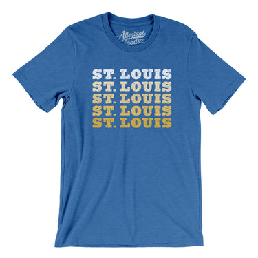 St Louis Repeat Men/Unisex T-Shirt-Heather True Royal-Allegiant Goods Co. Vintage Sports Apparel
