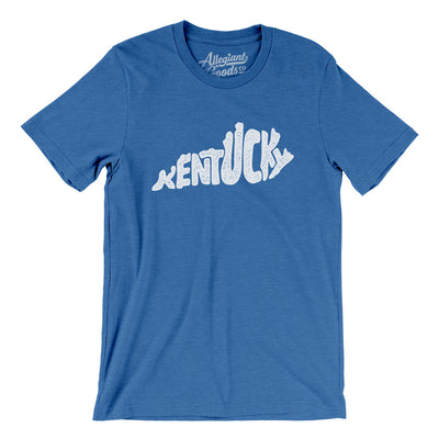 Kentucky State Shape Text Men/Unisex T-Shirt-Heather True Royal-Allegiant Goods Co. Vintage Sports Apparel