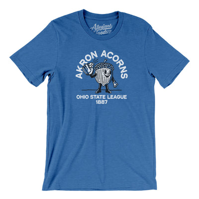 Akron Acorns Baseball Men/Unisex T-Shirt-Heather True Royal-Allegiant Goods Co. Vintage Sports Apparel