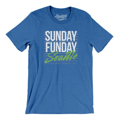 Sunday Funday Seattle Men/Unisex T-Shirt-Heather True Royal-Allegiant Goods Co. Vintage Sports Apparel