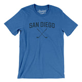San Diego Golf Men/Unisex T-Shirt-Heather True Royal-Allegiant Goods Co. Vintage Sports Apparel