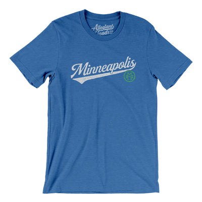 Minneapolis Vintage Script Men/Unisex T-Shirt-Heather True Royal-Allegiant Goods Co. Vintage Sports Apparel