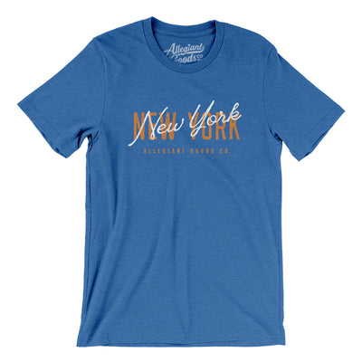 New York Overprint Men/Unisex T-Shirt-Heather True Royal-Allegiant Goods Co. Vintage Sports Apparel