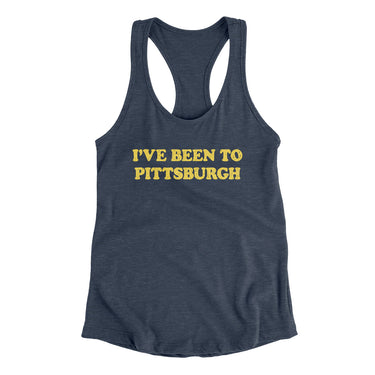I've Been To Pittsburgh Women's Racerback Tank-Indigo-Allegiant Goods Co. Vintage Sports Apparel