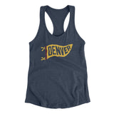 Denver Pennant Women's Racerback Tank-Indigo-Allegiant Goods Co. Vintage Sports Apparel