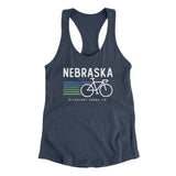 Nebraska Cycling Women's Racerback Tank-Indigo-Allegiant Goods Co. Vintage Sports Apparel