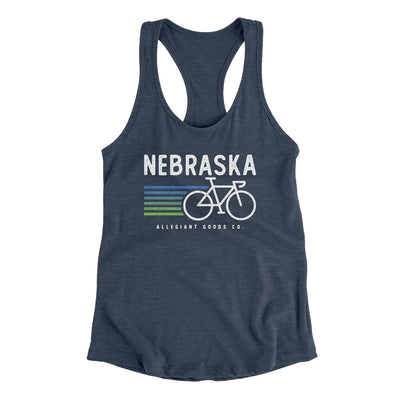 Nebraska Cycling Women's Racerback Tank-Indigo-Allegiant Goods Co. Vintage Sports Apparel