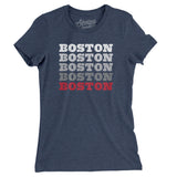 Boston Repeat Women's T-Shirt-Indigo-Allegiant Goods Co. Vintage Sports Apparel