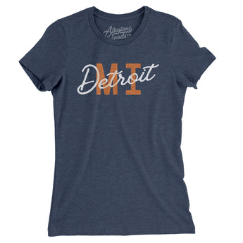Detroit Mi Overprinted Women's T-Shirt-Allegiant Goods Co. Vintage Sports Apparel