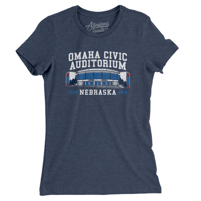 Omaha Civic Auditorium Women's T-Shirt-Indigo-Allegiant Goods Co. Vintage Sports Apparel