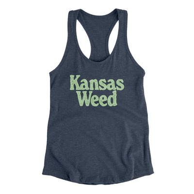 Kansas Weed Women's Racerback Tank-Indigo-Allegiant Goods Co. Vintage Sports Apparel