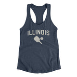 Illinois Pickleball Women's Racerback Tank-Indigo-Allegiant Goods Co. Vintage Sports Apparel