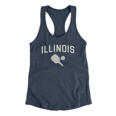 Illinois Pickleball Women's Racerback Tank-Indigo-Allegiant Goods Co. Vintage Sports Apparel