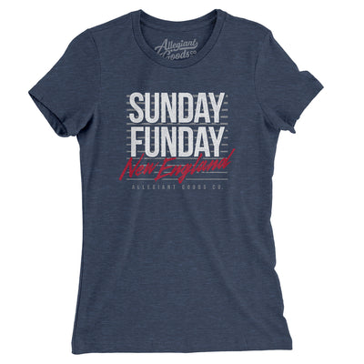 Sunday Funday New England Women's T-Shirt-Indigo-Allegiant Goods Co. Vintage Sports Apparel