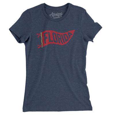 Florida Pennant Women's T-Shirt-Indigo-Allegiant Goods Co. Vintage Sports Apparel