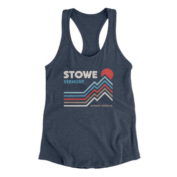 Stowe Vermont Women's Racerback Tank-Indigo-Allegiant Goods Co. Vintage Sports Apparel