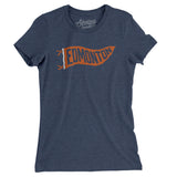 Edmonton Pennant Women's T-Shirt-Indigo-Allegiant Goods Co. Vintage Sports Apparel