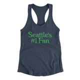 Seattle's Number 1 Fan Women's Racerback Tank-Indigo-Allegiant Goods Co. Vintage Sports Apparel
