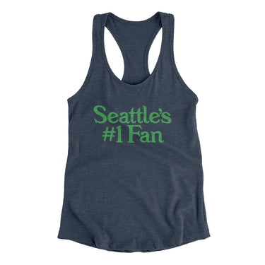 Seattle's Number 1 Fan Women's Racerback Tank-Indigo-Allegiant Goods Co. Vintage Sports Apparel