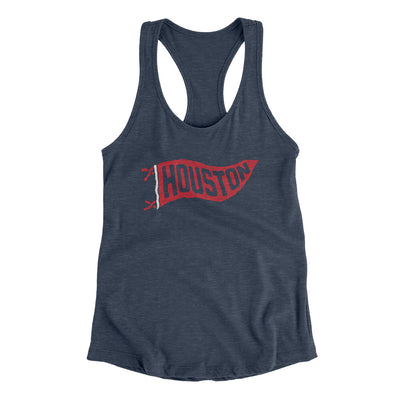 Houston Pennant Women's Racerback Tank-Indigo-Allegiant Goods Co. Vintage Sports Apparel