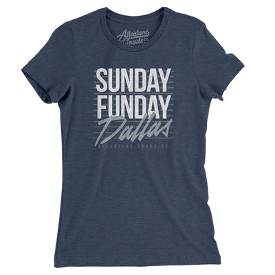 Sunday Funday Dallas Women's T-Shirt-Indigo-Allegiant Goods Co. Vintage Sports Apparel
