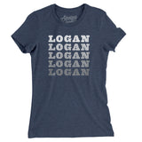 Logan Repeat Women's T-Shirt-Indigo-Allegiant Goods Co. Vintage Sports Apparel