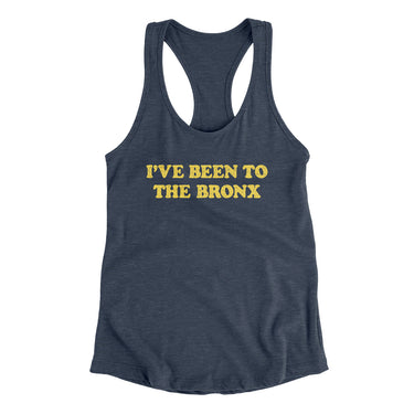 I've Been To The Bronx Women's Racerback Tank-Indigo-Allegiant Goods Co. Vintage Sports Apparel