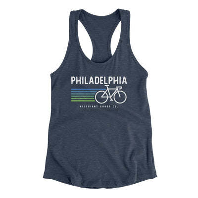 Philadelphia Cycling Women's Racerback Tank-Indigo-Allegiant Goods Co. Vintage Sports Apparel