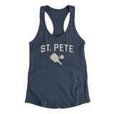 St. Pete Pickleball Women's Racerback Tank-Indigo-Allegiant Goods Co. Vintage Sports Apparel