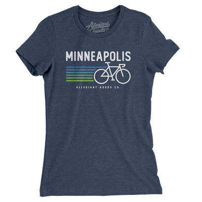 Minneapolis Cycling Women's T-Shirt-Indigo-Allegiant Goods Co. Vintage Sports Apparel