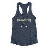 Massachusetts Golf Women's Racerback Tank-Indigo-Allegiant Goods Co. Vintage Sports Apparel