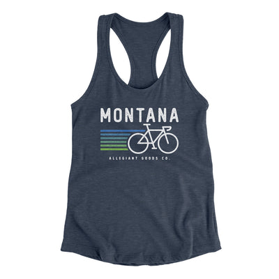 Montana Cycling Women's Racerback Tank-Indigo-Allegiant Goods Co. Vintage Sports Apparel