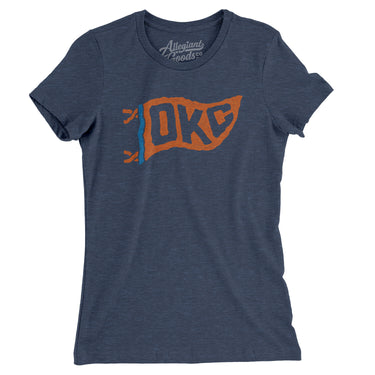 Okc Pennant Women's T-Shirt-Allegiant Goods Co. Vintage Sports Apparel
