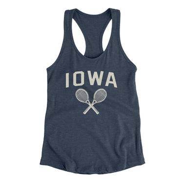 Iowa Tennis Women's Racerback Tank-Indigo-Allegiant Goods Co. Vintage Sports Apparel