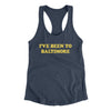 I've Been To Baltimore Women's Racerback Tank-Indigo-Allegiant Goods Co. Vintage Sports Apparel