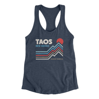 Taos New Mexico Women's Racerback Tank-Indigo-Allegiant Goods Co. Vintage Sports Apparel