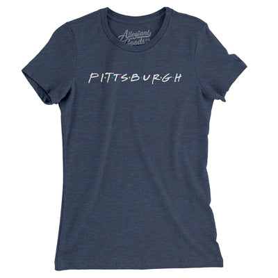 Pittsburgh Friends Women's T-Shirt-Indigo-Allegiant Goods Co. Vintage Sports Apparel