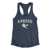 Kansas Pickleball Women's Racerback Tank-Indigo-Allegiant Goods Co. Vintage Sports Apparel