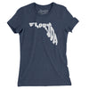 Florida State Shape Text Women's T-Shirt-Indigo-Allegiant Goods Co. Vintage Sports Apparel