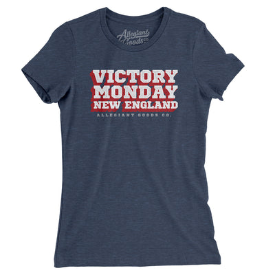 Victory Monday New England Women's T-Shirt-Indigo-Allegiant Goods Co. Vintage Sports Apparel