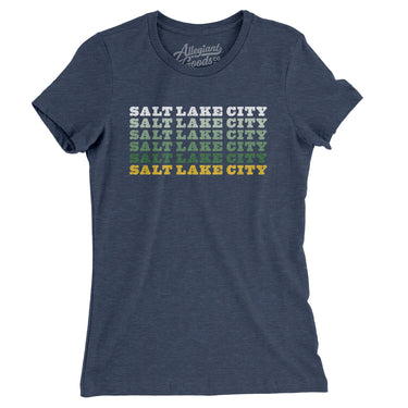 Salt Lake City Repeat Women's T-Shirt-Indigo-Allegiant Goods Co. Vintage Sports Apparel