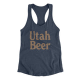 Utah Beer Women's Racerback Tank-Indigo-Allegiant Goods Co. Vintage Sports Apparel